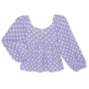 NWT Wonder Nation Girls Double Cloth Lace-Up Top Size L (10-12)